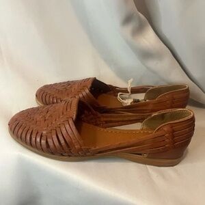 Stori Women's Brown Woven Leather Huarache . NewSize 9